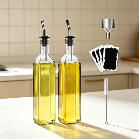 2-Pack Glass Oil Vinegar Dispenser Set