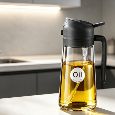 2-in-1 Glass Oil Sprayer with Stickers