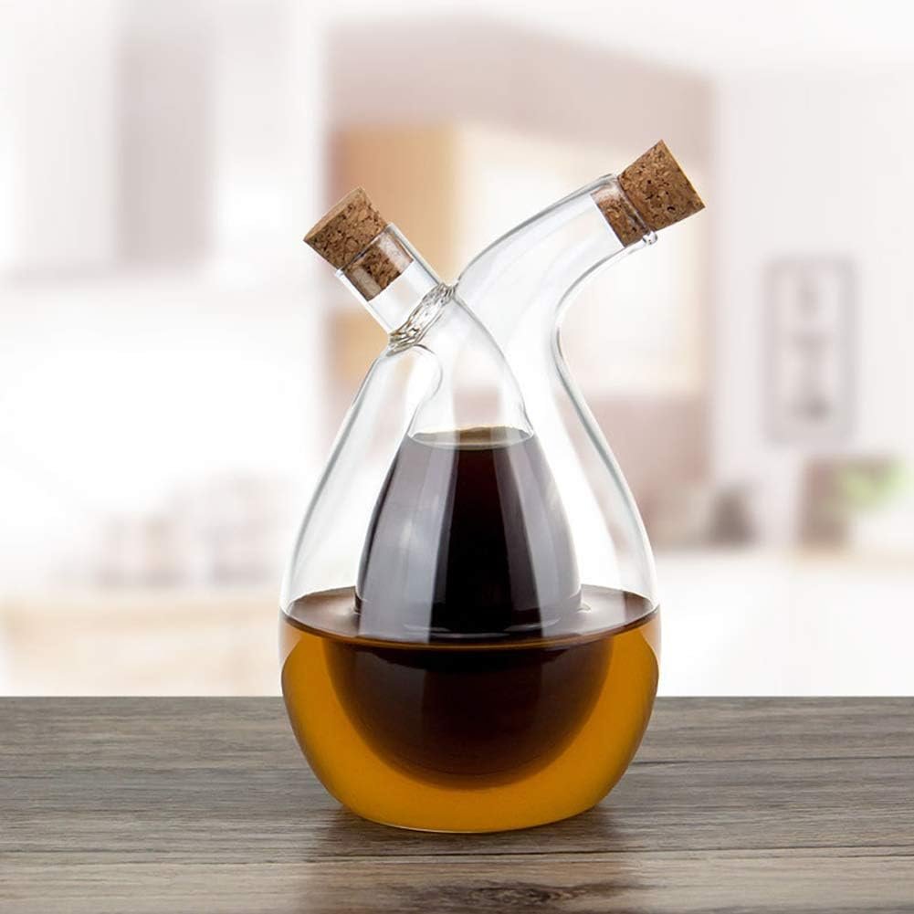 Hand-Blown Glass Oil Vinegar Cruet Bottle