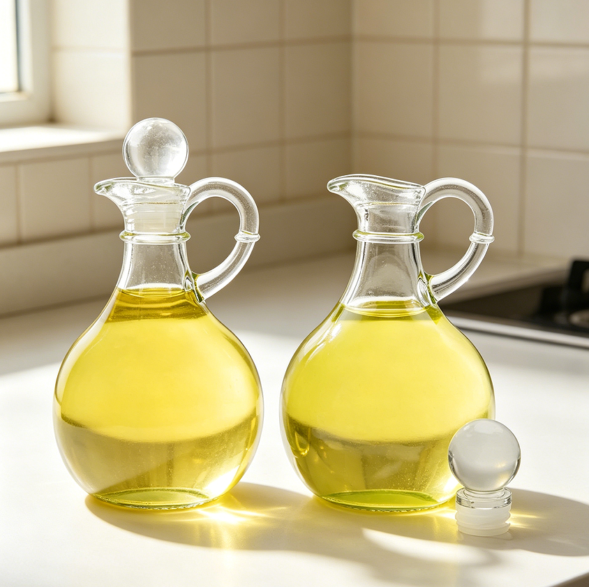 2-Pack Round Glass Oil Vinegar Cruet