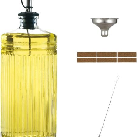 1-Pack Rectangular Glass Oil Dispenser Bottle