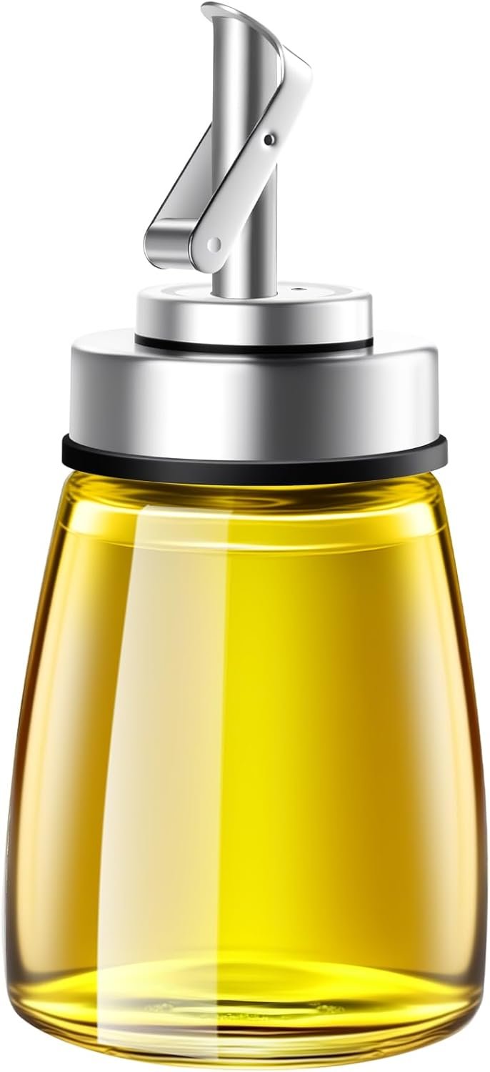 1-Pack Glass Oil Dispenser Automatic Lid