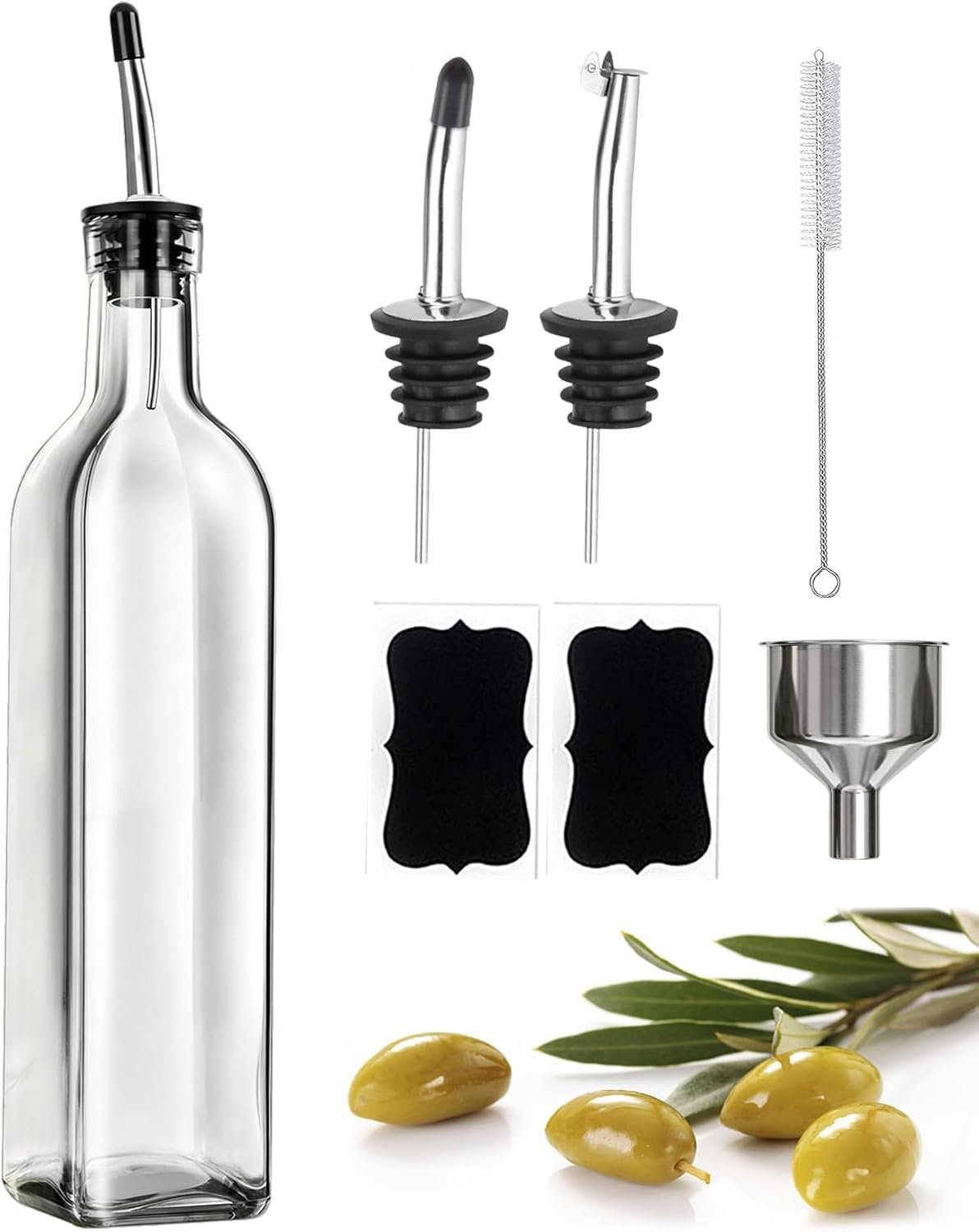 1-Pack Glass Oil Dispenser Bottle Set