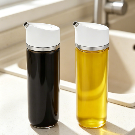 2-Bottle Glass Oil Vinegar Dispenser Set