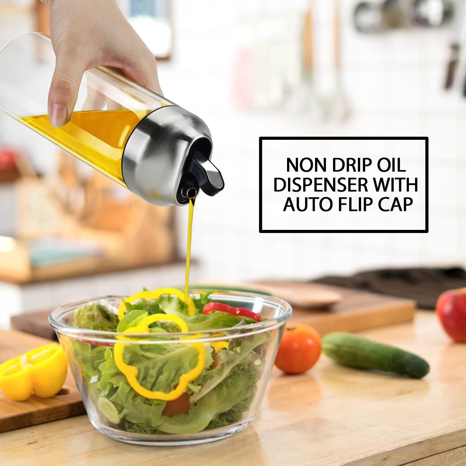 2-Pack Glass Oil Dispenser Automatic Set - Image 2