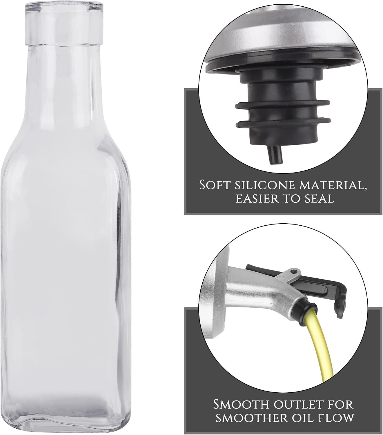 4-Pack Glass Oil Vinegar Dispenser Set - Image 2