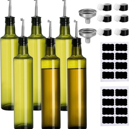 6-Pack Glass Oil Dispenser Bottle Set