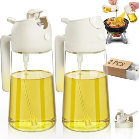 2-Pack Glass Oil Sprayer Dispenser Set
