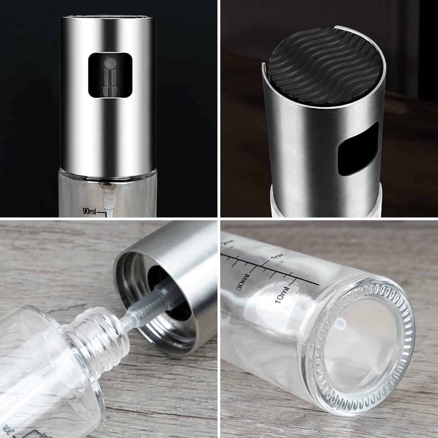 2-Pack Glass Oil Sprayer with Scale - Image 2