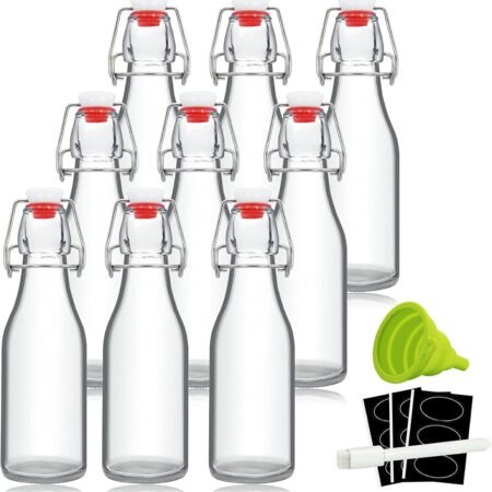9-Pack Glass Swing-Top Bottles with Seals