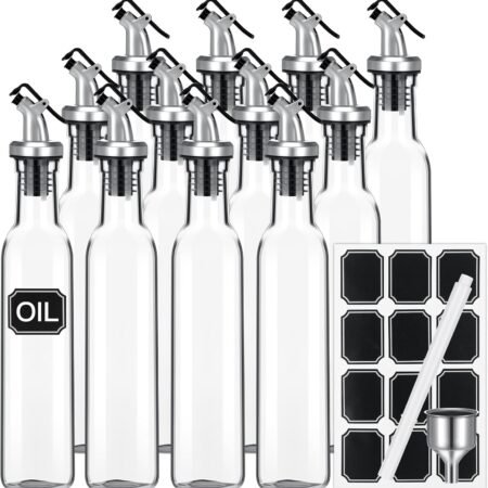 12-Pack Glass Oil Dispenser Bottle Set