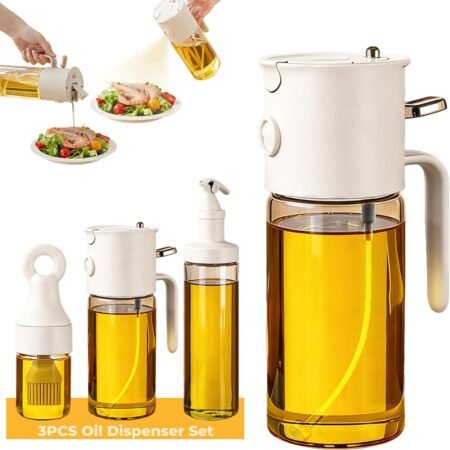 3-Piece Glass Oil Sprayer with Brush