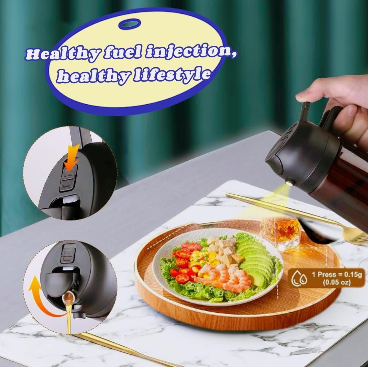 2-in-1 Light-Proof Glass Oil Sprayer Dispenser - Image 2