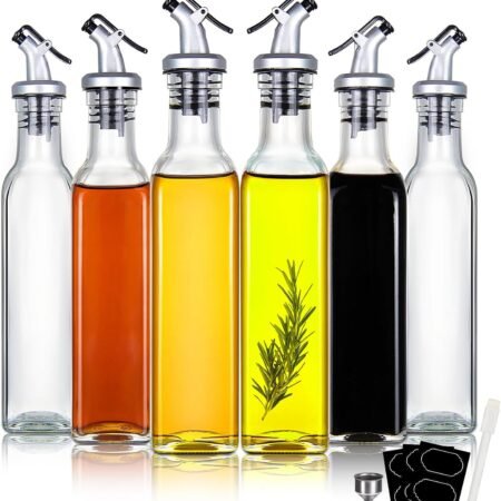 6-Pack Glass Oil Vinegar Dispenser Set