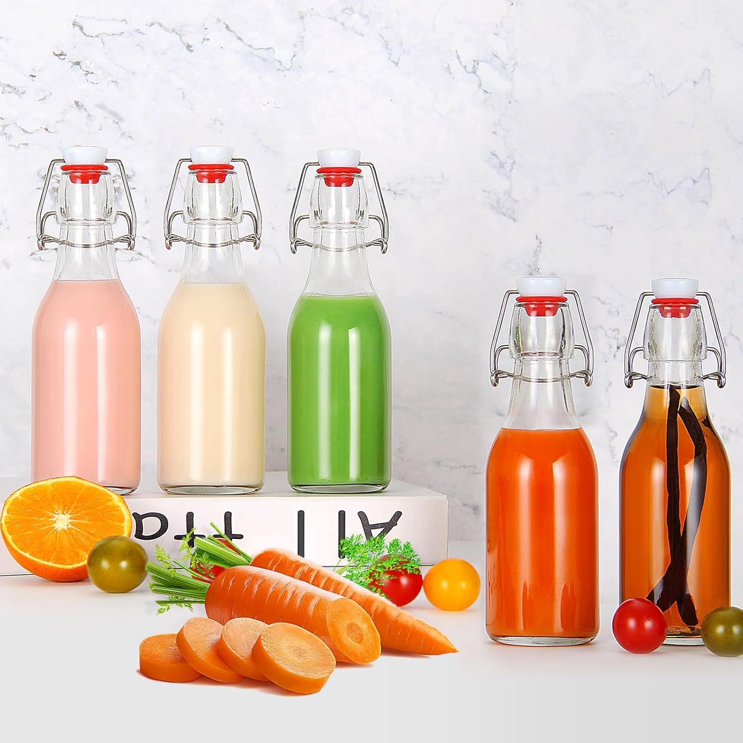 9-Pack Glass Swing-Top Bottles with Seals - Image 2