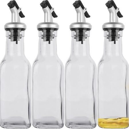 4-Pack Glass Oil Vinegar Dispenser Set