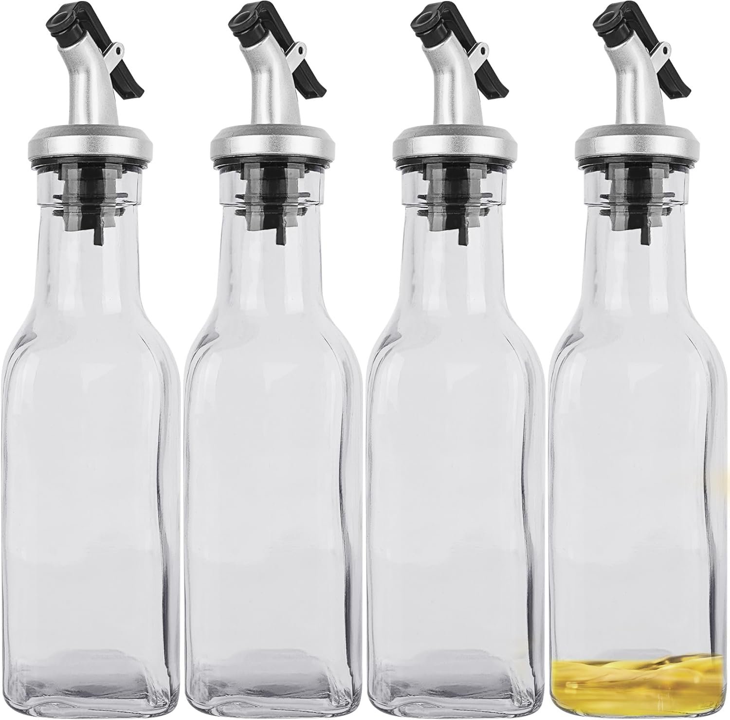 4-Pack Glass Oil Vinegar Dispenser Set