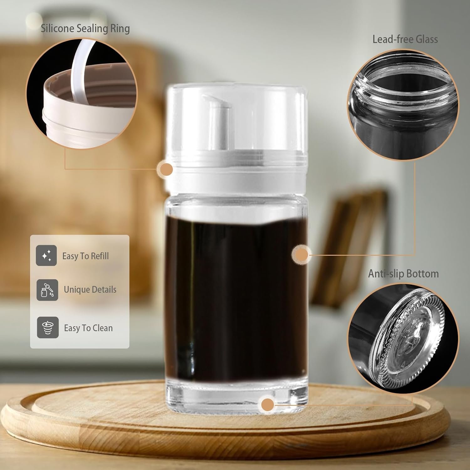 3-Pack Glass Oil Vinegar Dispenser Set - Image 2